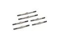 A set of six silver-coloured metal RC turnbuckles arranged on a plain white background.
