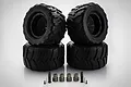Rovan 5" Herringbone M/T Tyres On Black Rims - Glued Wheels 4Pcs 855561