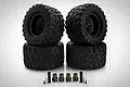Rovan 4.7/5.5" Herringbone A/T Tyres On Black Rims - Glued Wheels 4Pcs 855562