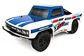 Team Associated Pro2 LT10SW 1/10 scale 2WD electric RC short course truck in blue and white livery on a white background.