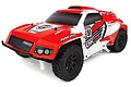 Team Associated Pro2 DK10SW 1/10 scale 2WD electric RC Dakar buggy in red and white livery with black wheels.