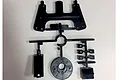 A black plastic Tamiya H parts tree containing various RC chassis components on a white background.