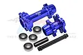 GPM Blue Aluminium Front & Rear Wheel Hub Hex Set w/ Larger Inner Bearings MX0067-B