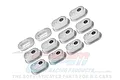 A set of silver GPM Racing aluminium chain tension adjusters for RC motorcycles, featuring engraved markings and a 7075 alloy finish.