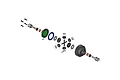 Exploded view diagram of an MST RC car differential showing gears, outdrives, bearings, and seals.