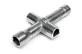 A silver HPI Racing small cross wrench tool for RC cars on a white background.