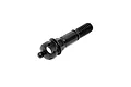 A black Hudy spring steel ECS drive axle component for RC cars, shown against a plain white background.