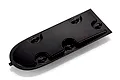 A black plastic inner cabin cover for a UDI RC boat, featuring four twist-lock fasteners.