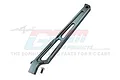 A grey aluminium rear chassis brace for an RC car by GPM Racing, shown with a single mounting screw against a white background.