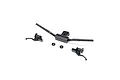 Losi RC motorcycle handlebar set including central bar, two brake lever assemblies, and two small washers on a white background.