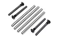 A set of HPI Racing hinge pins and threaded screws for the RS4 Sport 3 RC car, featuring various lengths of silver and black metal components.