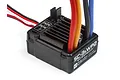 HPI Racing SC-3SWP2 waterproof brushed electronic speed controller for RC cars, featuring a black heatsink and thick red, orange, black, and blue wires.