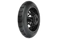 Pro-Line 3.9 inch Supermoto S3 rear motorcycle wheel for RC vehicles, featuring a black spoked rim and slick tire with side grooves.