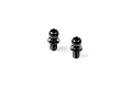 Two black metal ball end studs for RC cars, shown side by side against a white background.