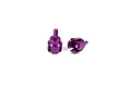 Two purple anodized aluminium differential cups for RC cars, shown against a plain white background.