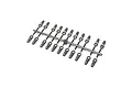 A grey plastic parts tree containing 22 straight rod ends for RC vehicles, arranged in two rows on a white background.