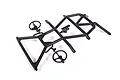 Black plastic Axial top roll cage set for RC vehicle on a white background.