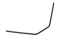 A black metal sway bar for an RC car, bent at an angle, isolated on a white background.