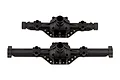 Two black plastic RC differential axle housings from Element RC, shown against a white background.