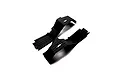 Two black plastic rear inner fender liners for an RC vehicle, shown from an elevated angle on a white background.