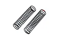 Two black metal RC shock springs with red paint markings on one end, isolated on a white background.