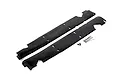 A set of two black Rovan RC dust guards with mounting hardware and zip ties on a white background.