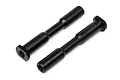 Two black metal steering posts for HPI Vorza RC car on a white background.