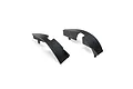 A pair of black plastic front fenders for an RC vehicle, shown from a high angle against a white background.