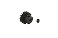 ARRMA 19T steel pinion gear with a set screw, isolated on a white background.