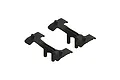 Two black plastic ARRMA bumper posts for RC vehicles shown from an isometric angle against a white background.