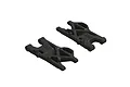 Two black ARRMA rear suspension arms for RC vehicles, shown from an isometric angle on a white background.