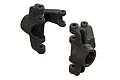A pair of black ARRMA steering hubs for RC vehicles shown against a plain white background.