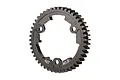 A dark grey hardened steel 46T 1Mod wide face spur gear for RC vehicles, featuring three mounting holes and engraved markings.