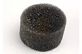 A cylindrical black foam air filter element for an RC car engine, isolated on a white background.