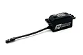 A black Savox SC-1251MG low profile digital servo with a black wire and connector against a white background.