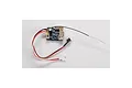 FMS 2.4Ghz R4A V3 receiver circuit board with attached antenna and wiring harness on a white background.