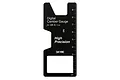 A black SkyRC digital camber gauge for 1/8 scale RC cars featuring a ruler along the side and a rectangular cutout.