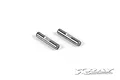 Two small silver metal axle pins for RC cars, shown against a white background with the XRAY logo in the corner.
