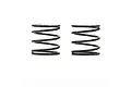 Two black progressive rate shock springs for RC cars, shown side-by-side against a white background.