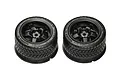 Two black Pandora RC 2.3 inch R32 display wheels with detailed tread patterns and molded sidewall text on a white background.