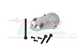 GPM Racing silver aluminium centre gearbox housing with included black mounting screws on a white background.