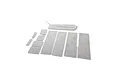 A set of E-Flite decal sheets featuring various pre-cut shapes on a white background.