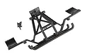 Team Associated rear bumper assembly for RC vehicles, featuring a black plastic frame and included mounting screws on a white background.