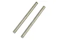 Two silver-coloured metal suspension arm pins for an RC car, shown against a white background.