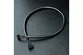 A black RC sensor cable with six-pin connectors on both ends, coiled on a textured black surface.