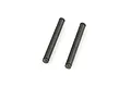 Two dark grey metal suspension arm pins for an RC car, shown against a plain white background.