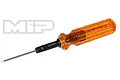 MIP 0.9mm G2 hex driver with a translucent amber handle and black metal shaft against a white background.