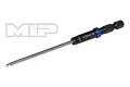 MIP 2.5mm G2 ball speed tip hex driver bit with a black shaft, blue anodized ring, and silver tip against a white background.