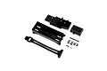 Losi 1/10 scale battery and radio tray set including plastic trays, a receiver box, a battery strap, and mounting hardware.