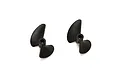 Two black two-blade composite RC boat propellers shown from a top-down perspective against a white background.